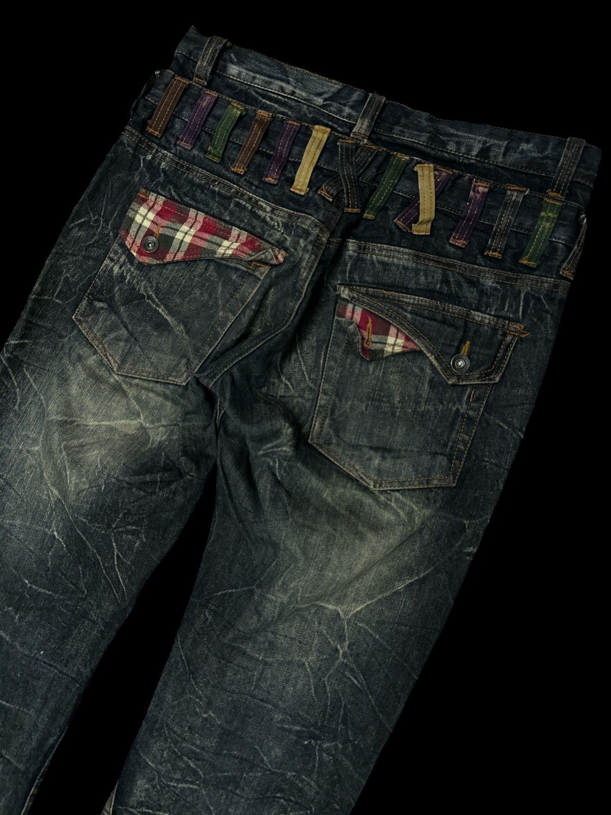 Japanese Brand Double Waist 💥 Nylaus Clothing Bootcut Blue Washed 🎌 Size US 34 / EU 50 - 3 Thumbnail