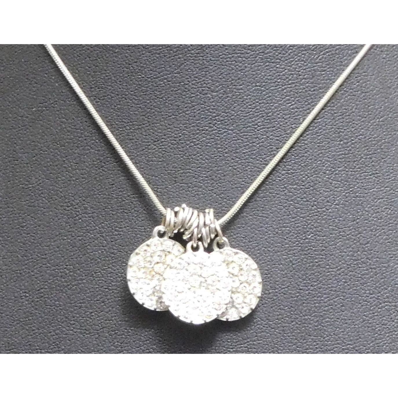 Other Casual Glam Triple Rhinestone Medallion Silver Tone Necklace Size ONE SIZE - 5 Thumbnail
