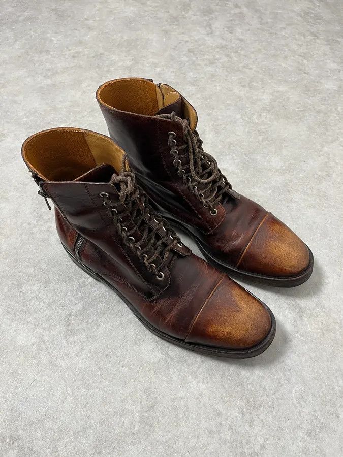 Maison Margiela Maison Margiela Brown Eroded Leather Boots Size US 9.5 / EU 42-43 - 4 Thumbnail