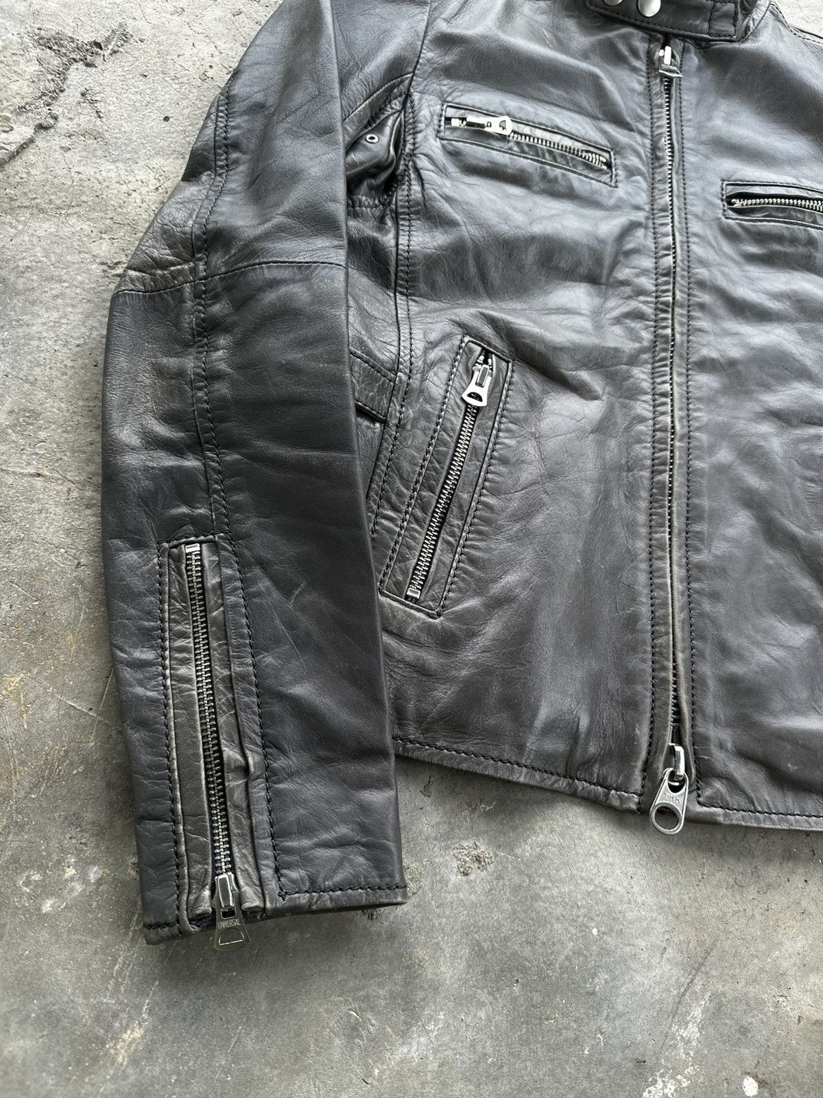 Japanese Brand Another Edition Leather Biker Crop Jacket Size US M / EU 48-50 / 2 - 8 Thumbnail
