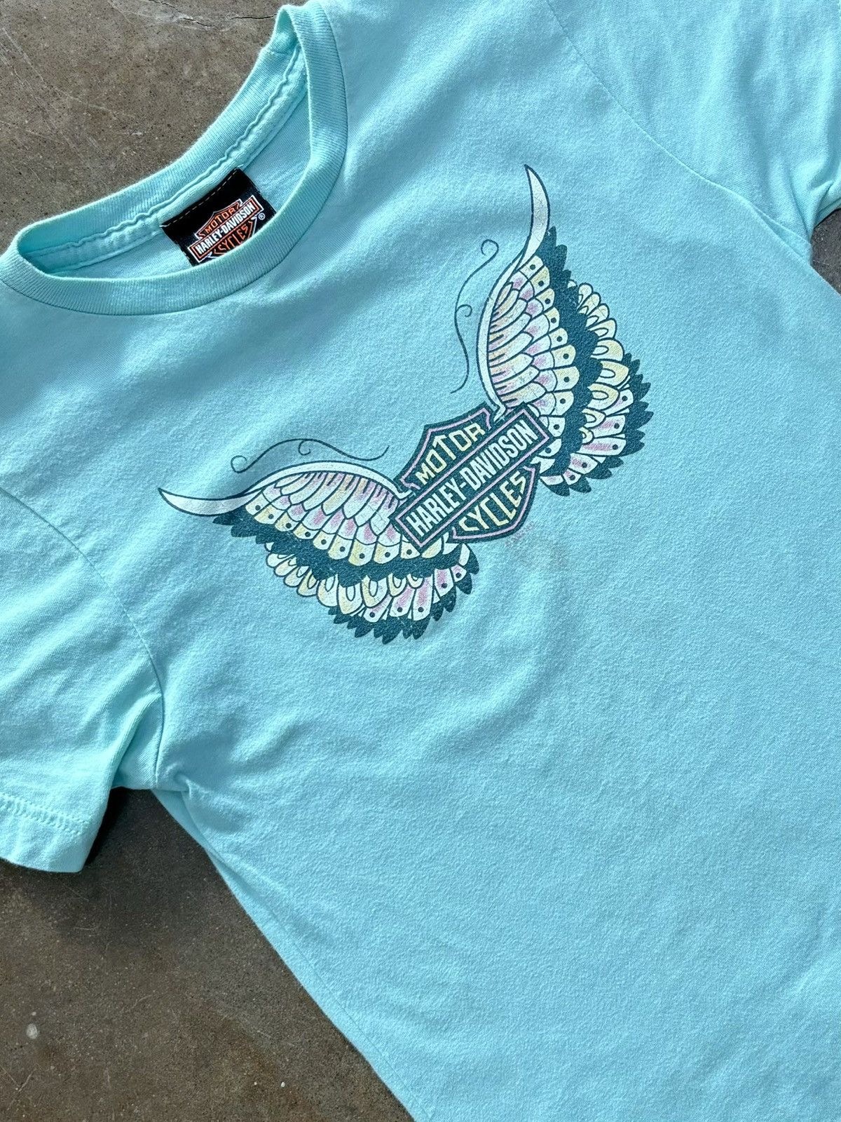 Harley Davidson × Vintage Harley Davidson Butterfly Wing New Hampshire Tee Youth Small Size US XXS / EU 40 - 1 Thumbnail