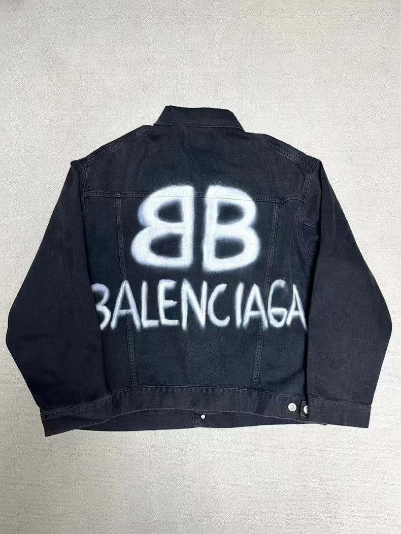Balenciaga Balenciaga Painted Luminous Double B Denim Jacket 2502-Next Size US XS / EU 42 / 0 - 1 Thumbnail