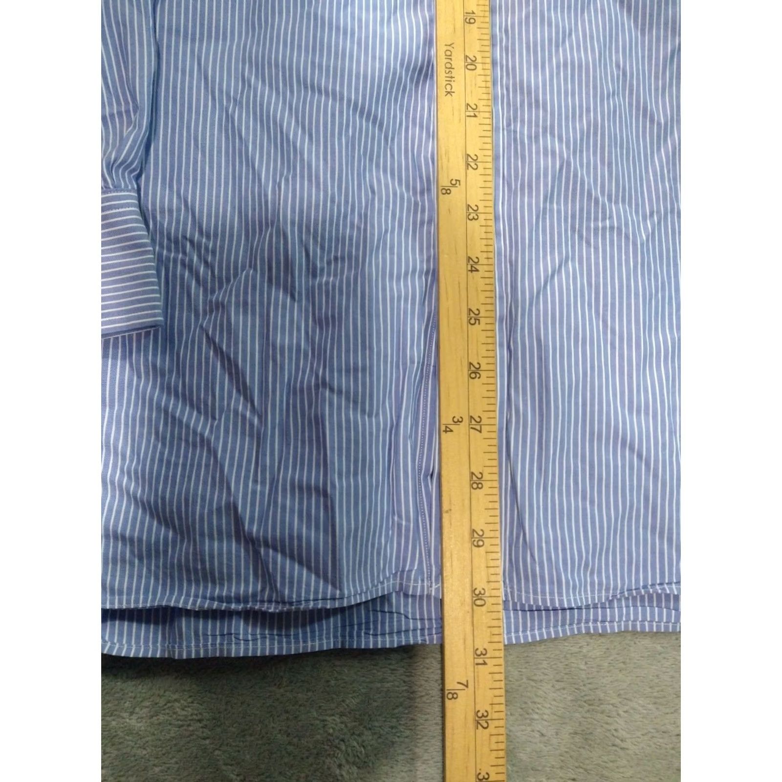 Ralph Lauren Ralph Lauren Shirt Mens 17 32/33 Blue Striped Long Sleeve Button-Down Cotton Shirt Size US XL / EU 56 / 4 - 4 Thumbnail