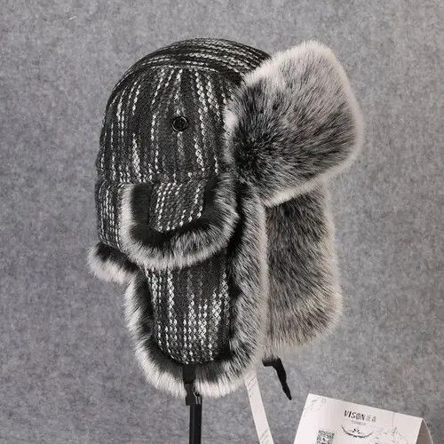 VIBE Vintage Bomber Hat Rex Rabbit Fur Trapper Hat Size ONE SIZE - 6 Thumbnail