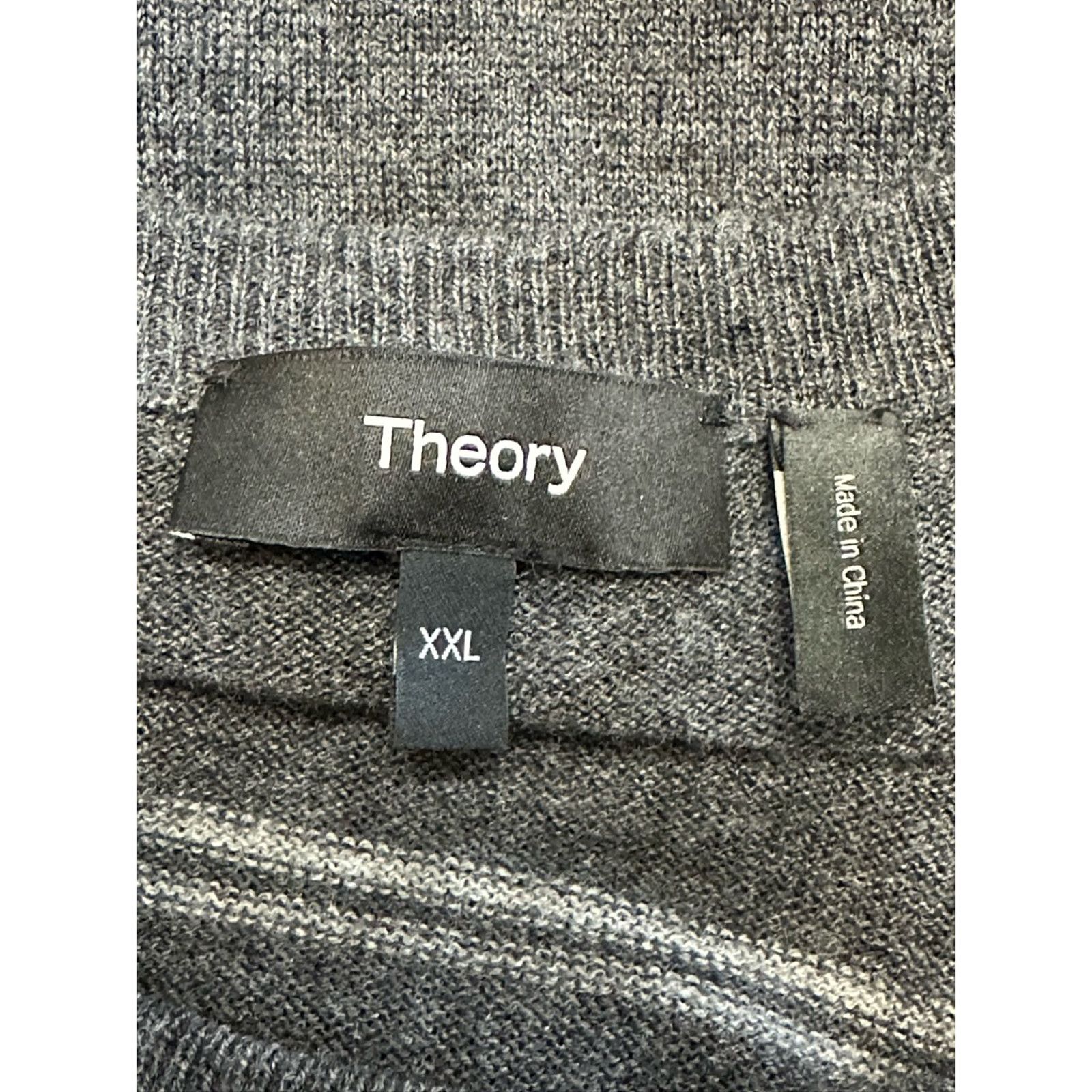 Theory Theory Pullover Sweater Wool Striped White Gray W XXL NWOT Size XXL / US 16-18 / IT 52-54 - 7 Thumbnail