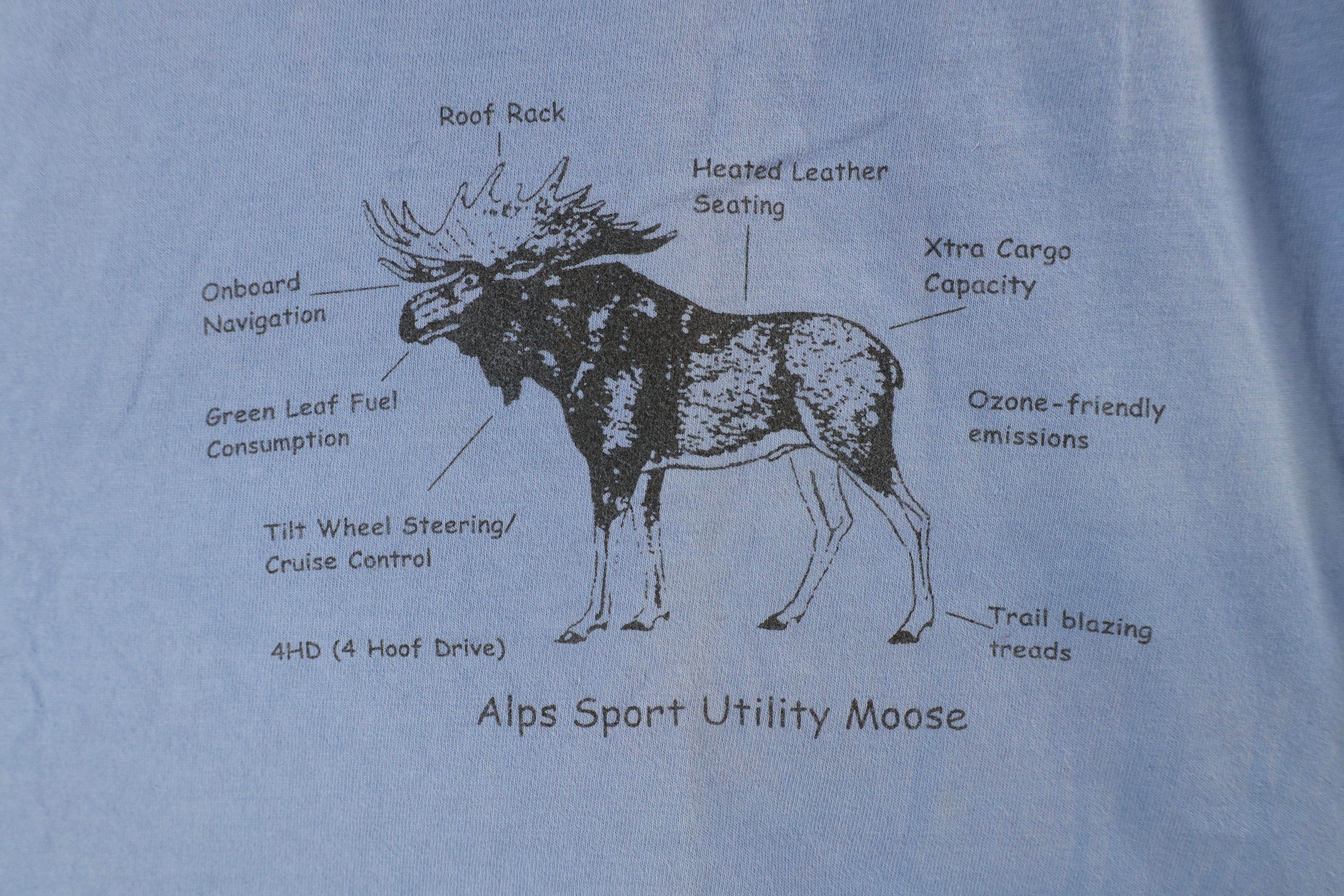 Vintage Vintage 90s Streetwear Out Moose Short Sleeve T-Shirt Blue Size US XL / EU 56 / 4 - 4 Thumbnail