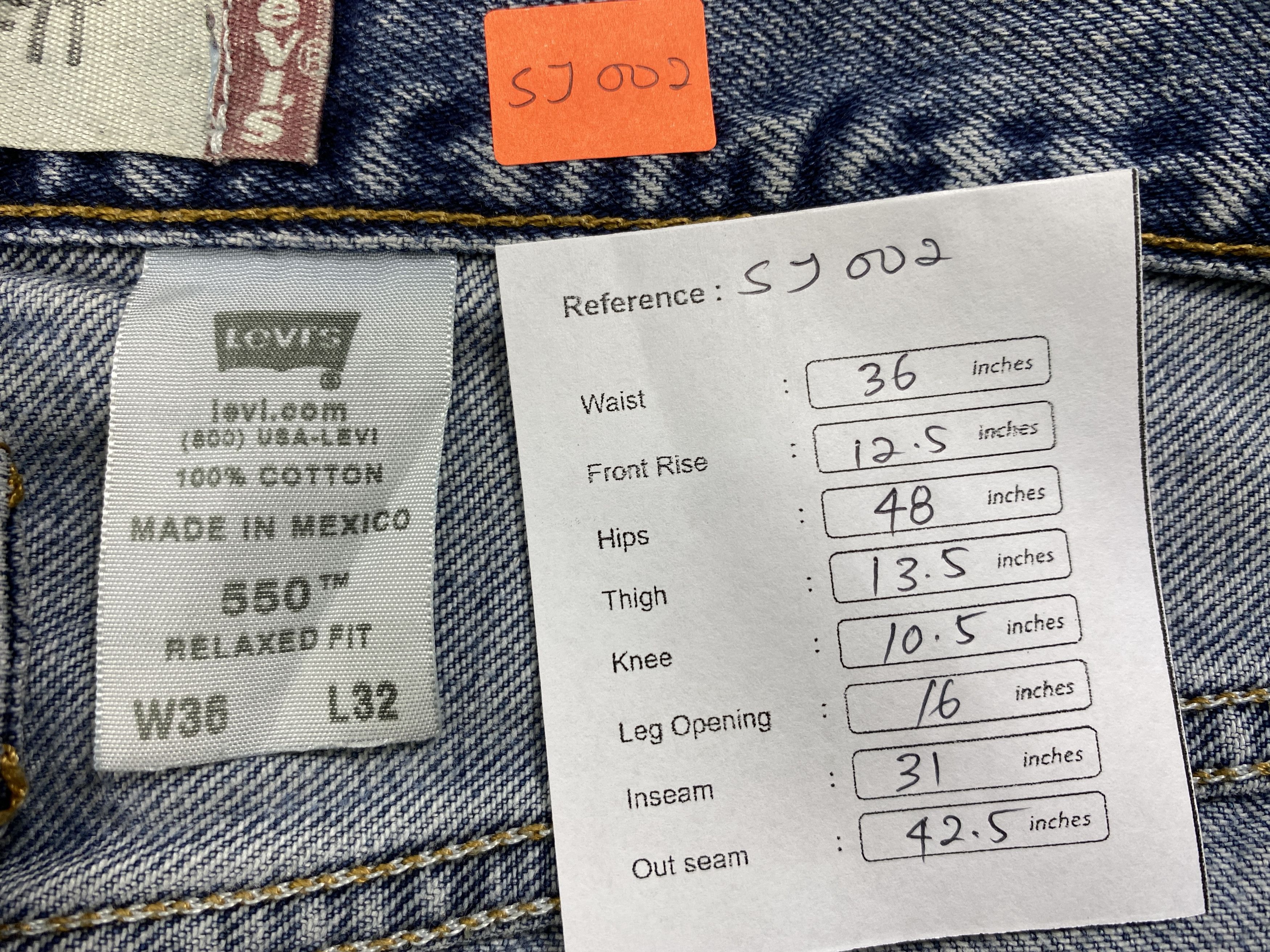 Levi's Faded Blue Vintage Levi's 550 Jeans 36x31 Denim -SJ002 Size US 36 / EU 52 - 8 Thumbnail
