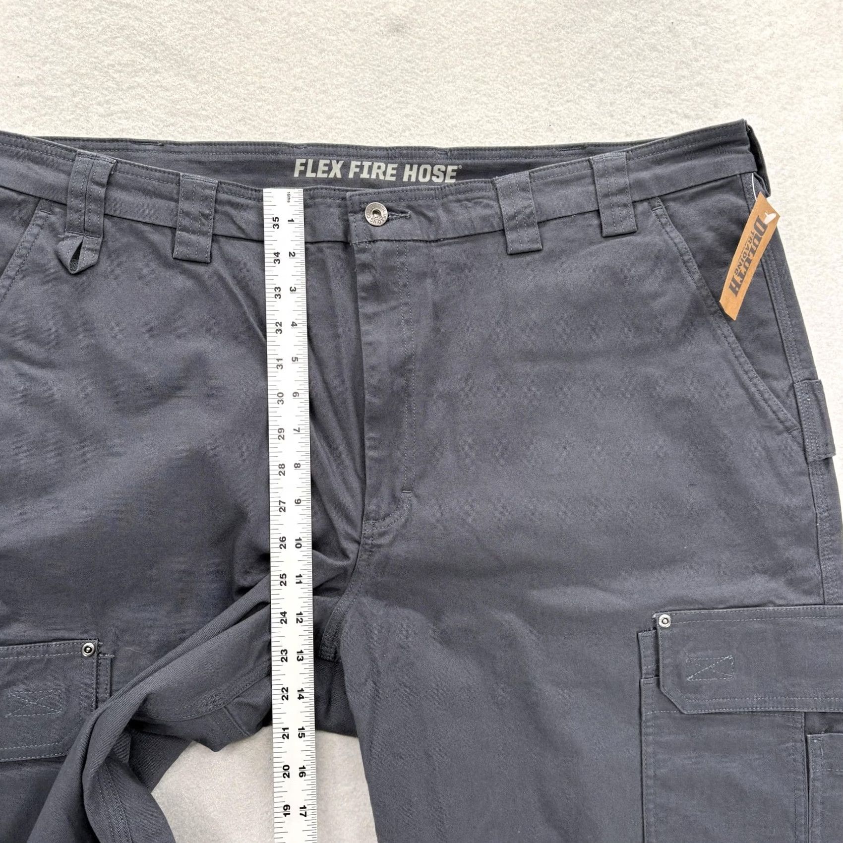 Duluth Trading Company Duluth Flex Fire Hose 12" Cargo Shorts Mens 46 Blue Canvas Stretch Workwear NWT Size US 30 / EU 46 - 7 Thumbnail