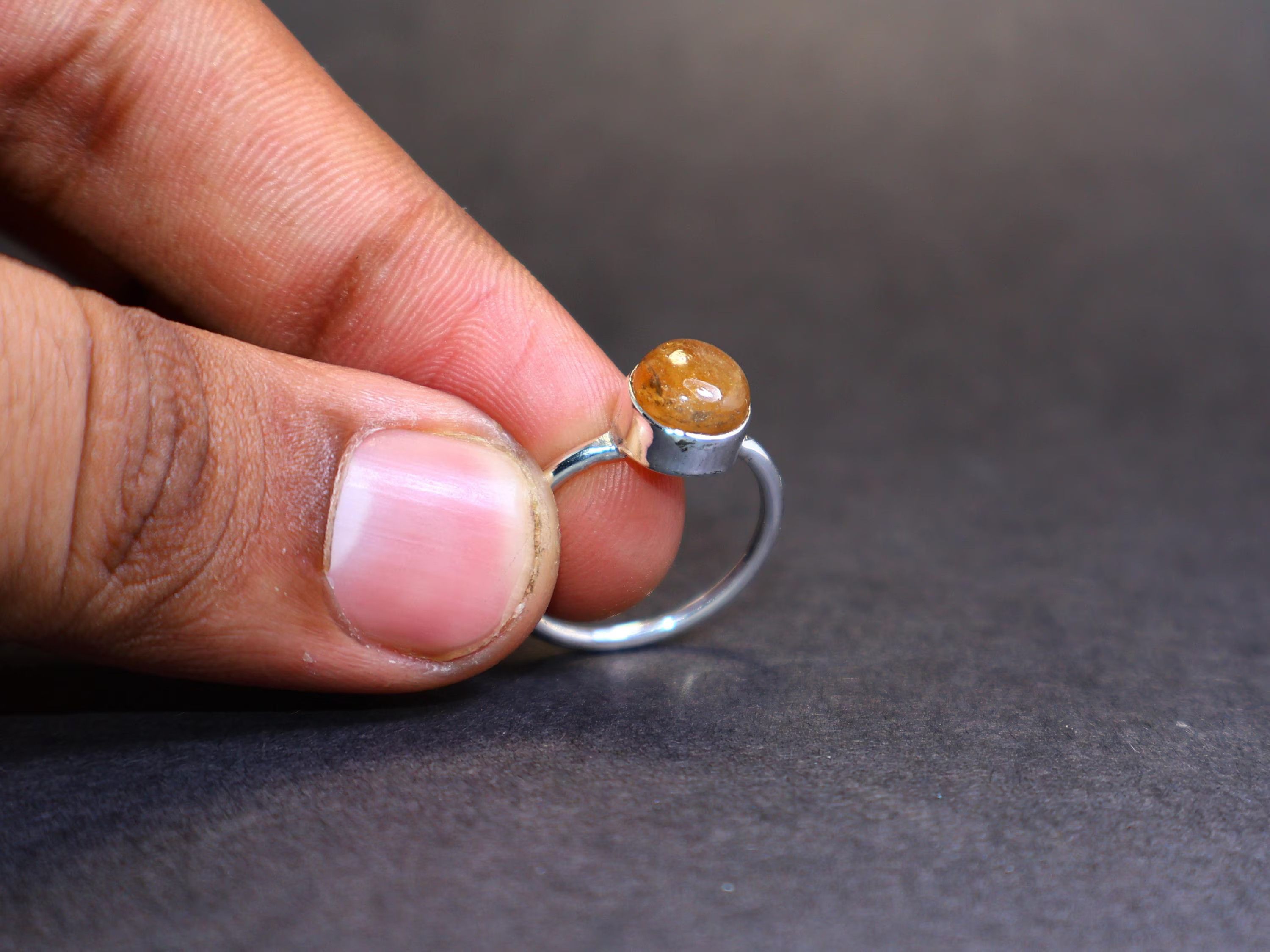 Handmade Citrine Ring, Handmade Boho Ring, 925 Sterling Silver Ring, Size ONE SIZE - 6 Thumbnail