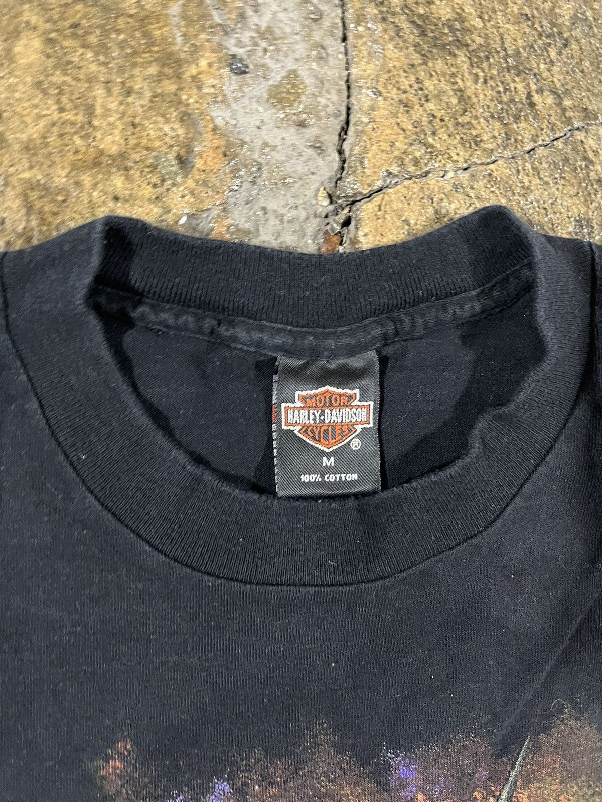 Harley Davidson × Vintage Crazy Vintage 90s Harley Davidson Flames Engine Biker Tee Size US M / EU 48-50 / 2 - 9 Thumbnail