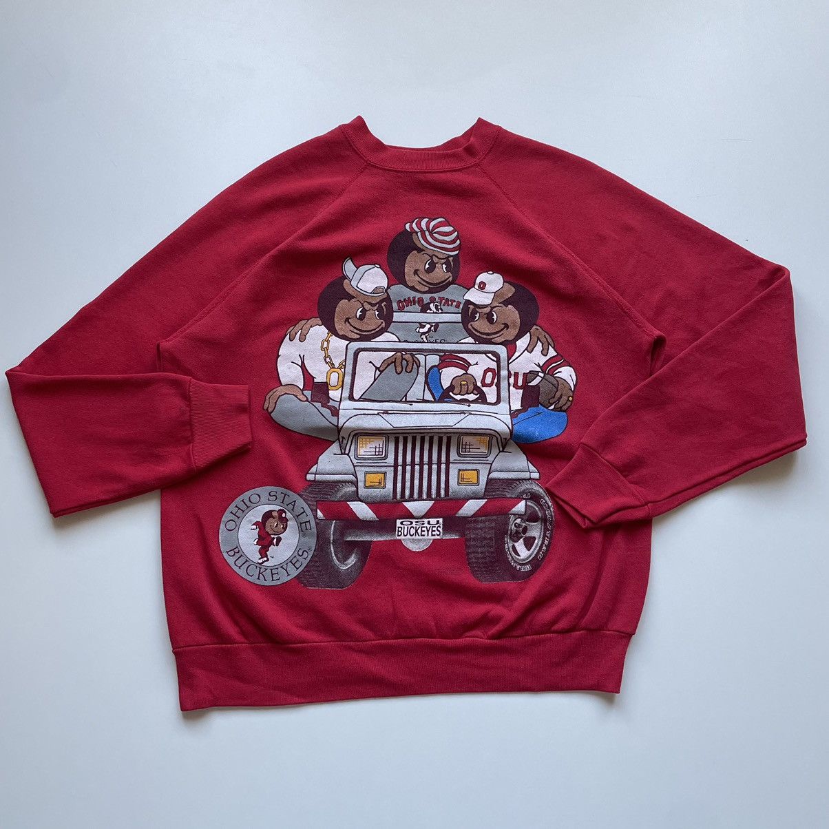 image of American College x NCAA Vintage 90's Ohio State Buckeyes NCAA Graphic Crewneck in Red (Size Large)