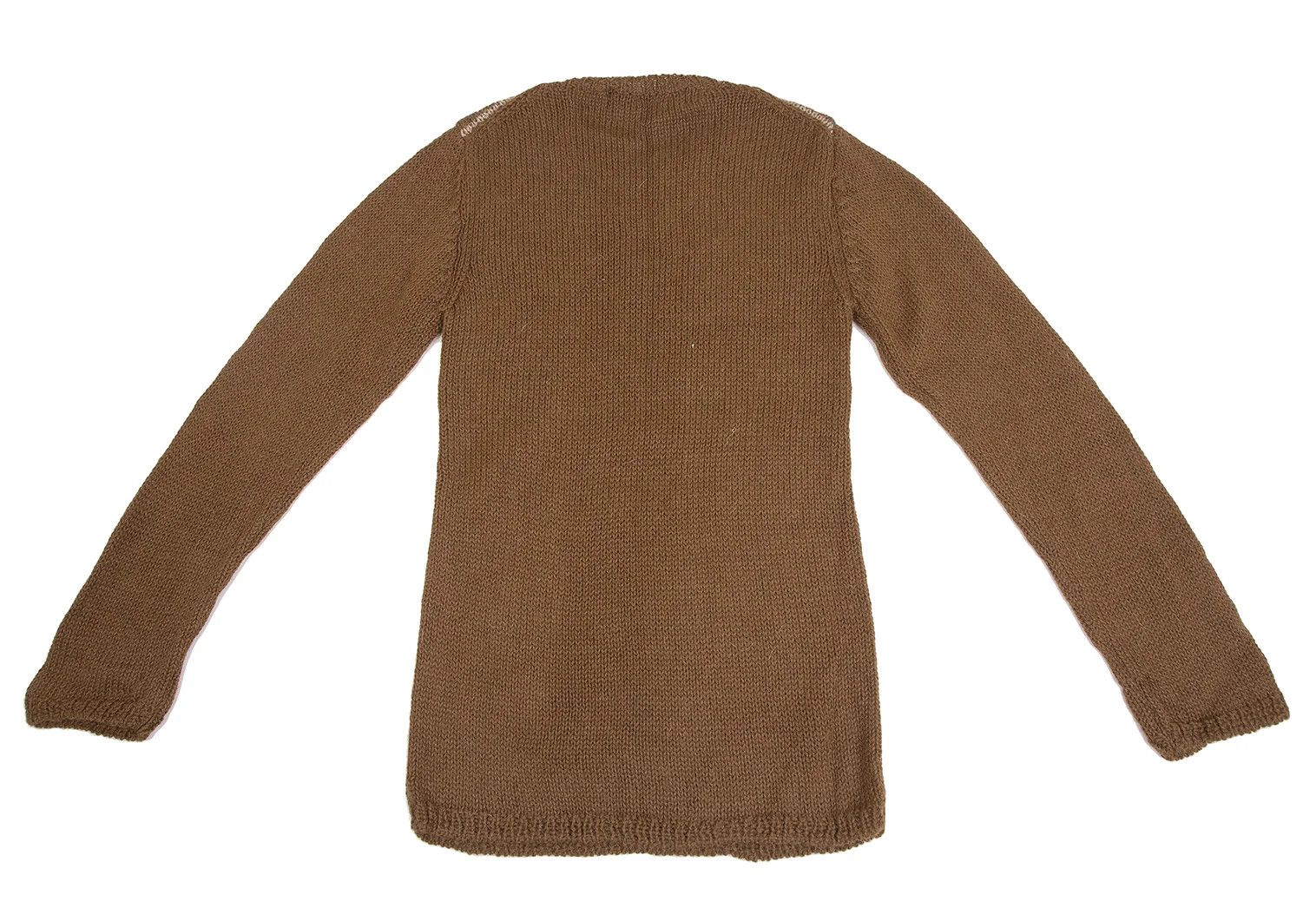 Comme des Garcons Homme Plus Sleep Number Print Wool Knit Sweater in Brown Size M Size US M / EU 48-50 / 2 - 10 Thumbnail