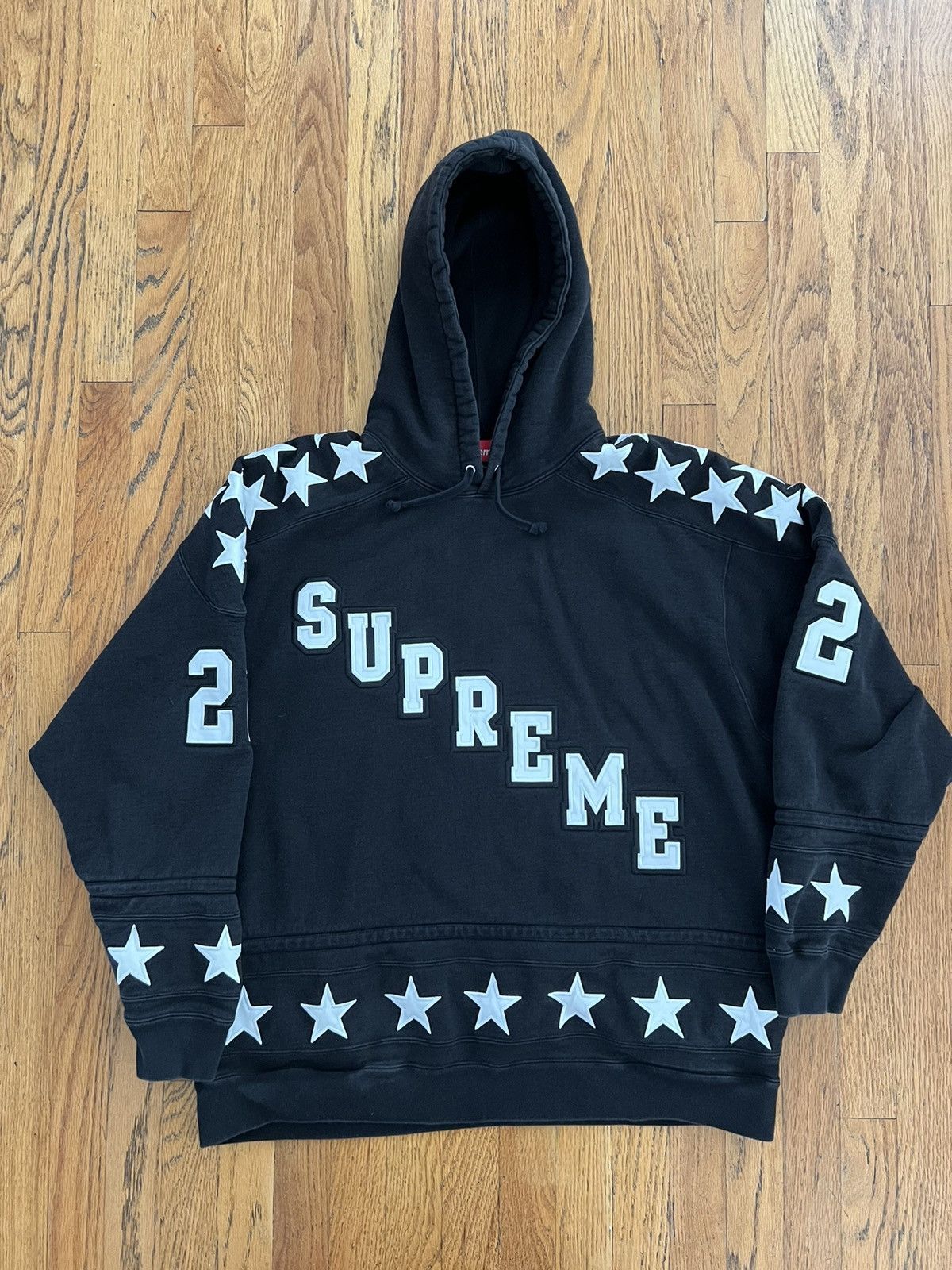 image of Supreme Fw22 Hockey Jersey Hoodie in Black, Men's (Size XL)