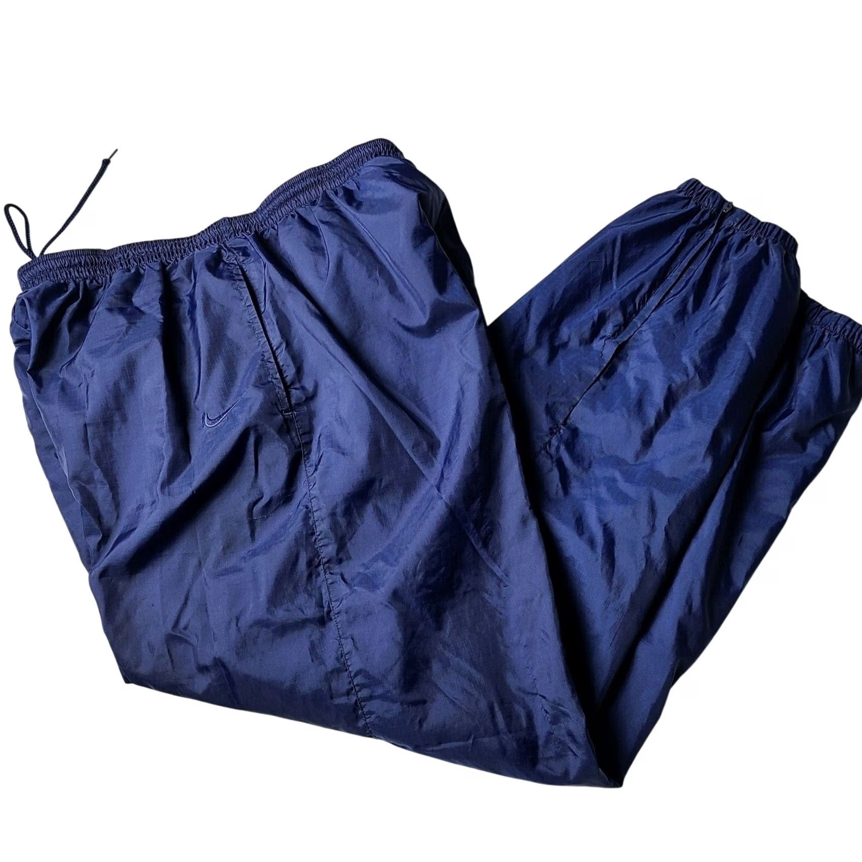 Nike VINTAGE Nike Track Pants Mens XL Blue Nylon Lined 90s Basketball Pant Zip Pocket Pockets Size US 36 / EU 52 - 2 Thumbnail