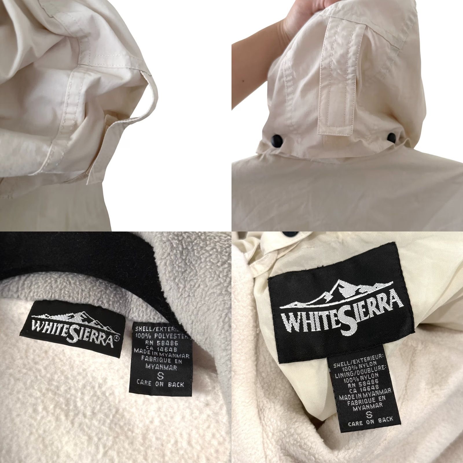 Vintage Women's White Sierra 2-in-1 Fleece + Water Resistant Windbreaker Snow Jacket-Med Size M / US 6-8 / IT 42-44 - 8 Thumbnail