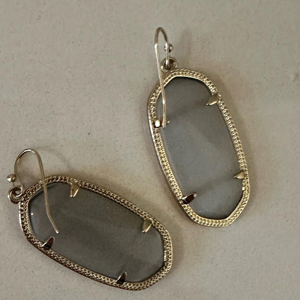 Designer Kendra Scott Elle Slate Cat’s Eye Drop Earrings Gold Frame Size ONE SIZE - 5 Thumbnail