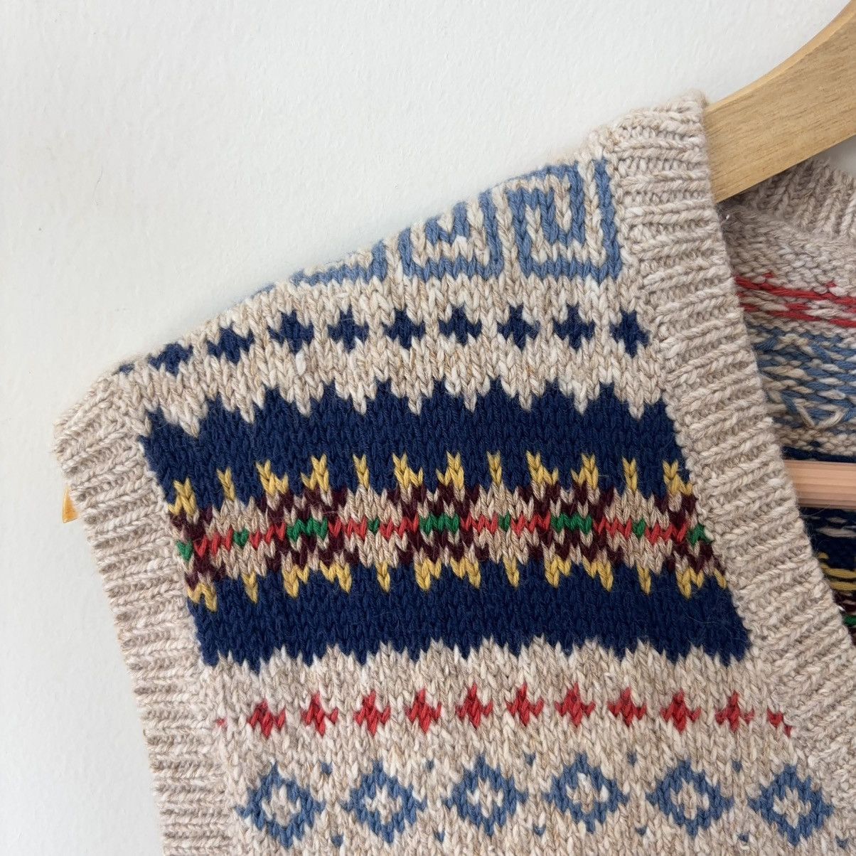 Polo Ralph Lauren Cashmere Linen Blend Fair Isle Sweater Vest V-Neck Size US XL / EU 56 / 4 - 5 Thumbnail