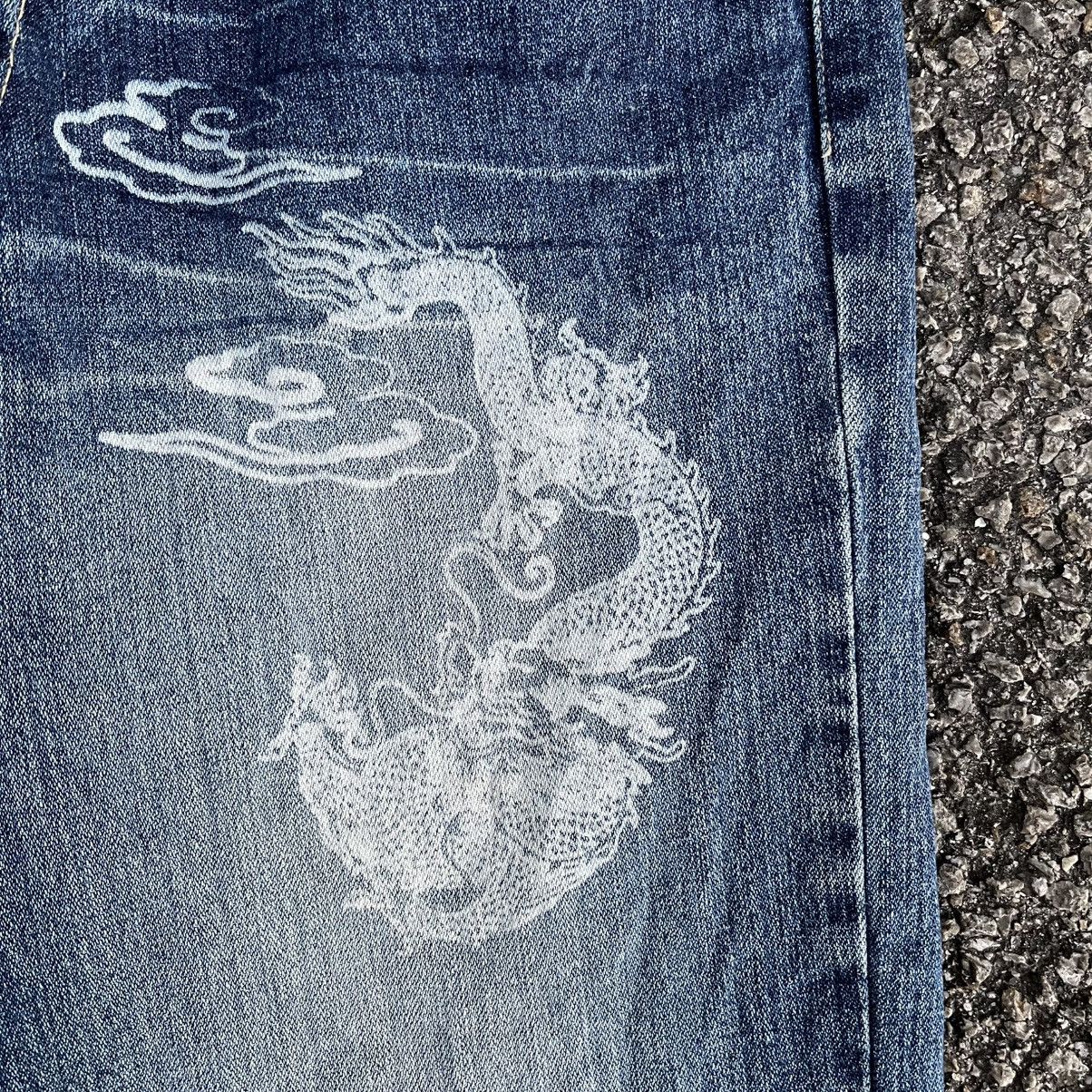 Hysteric Glamour Japanese Dragon Printed Jeans Karakuri Koi Fish Size US 31 - 5 Thumbnail