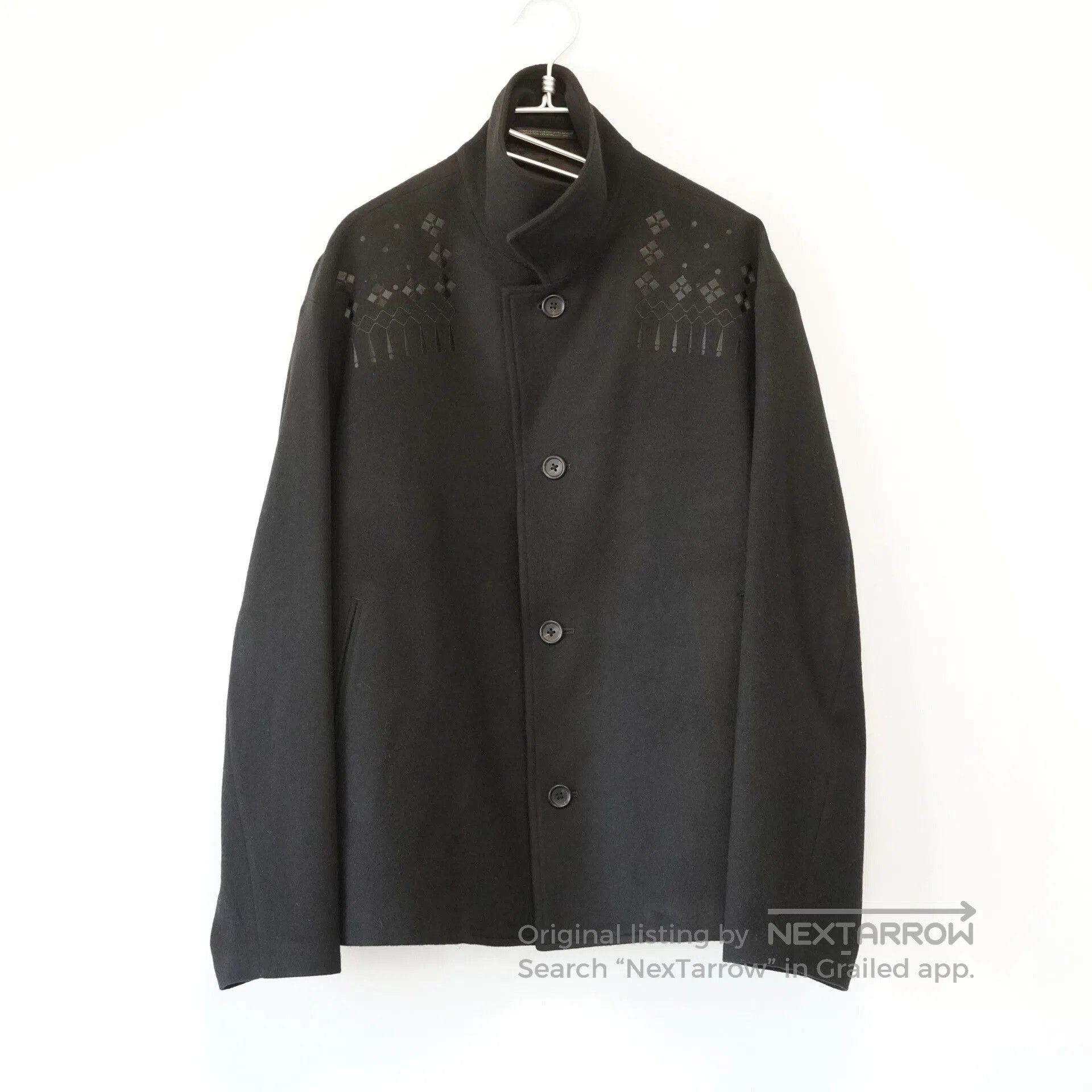 Yohji Yamamoto Yohji Yamamoto Black Embroidered Wool Jacket. Size US S / EU 44-46 / 1 - 1 Thumbnail