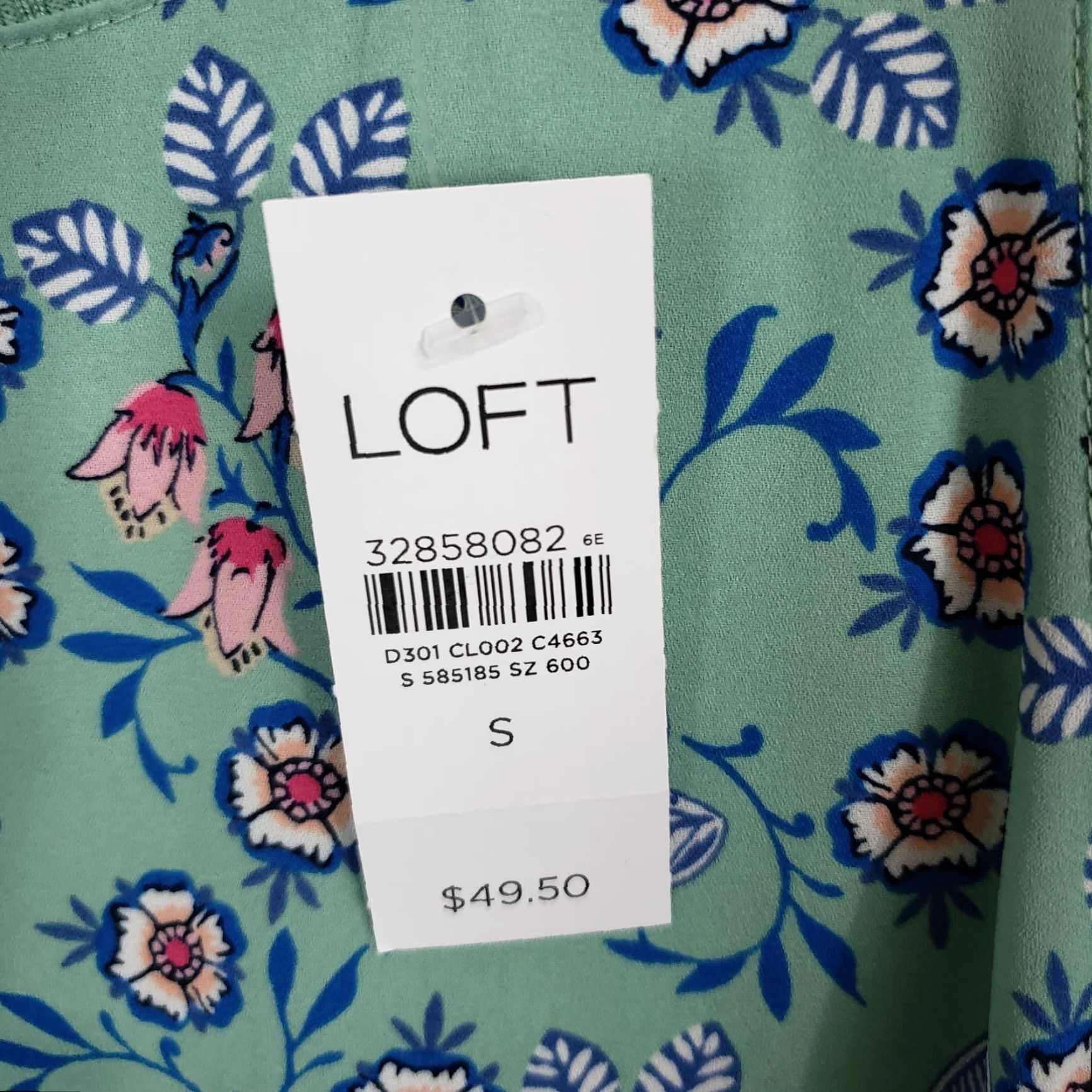 Loft Ann Taylor LOFT Top Womens Sz Small Green Pink Floral Sleeveless Size S / US 4 / IT 40 - 6 Thumbnail