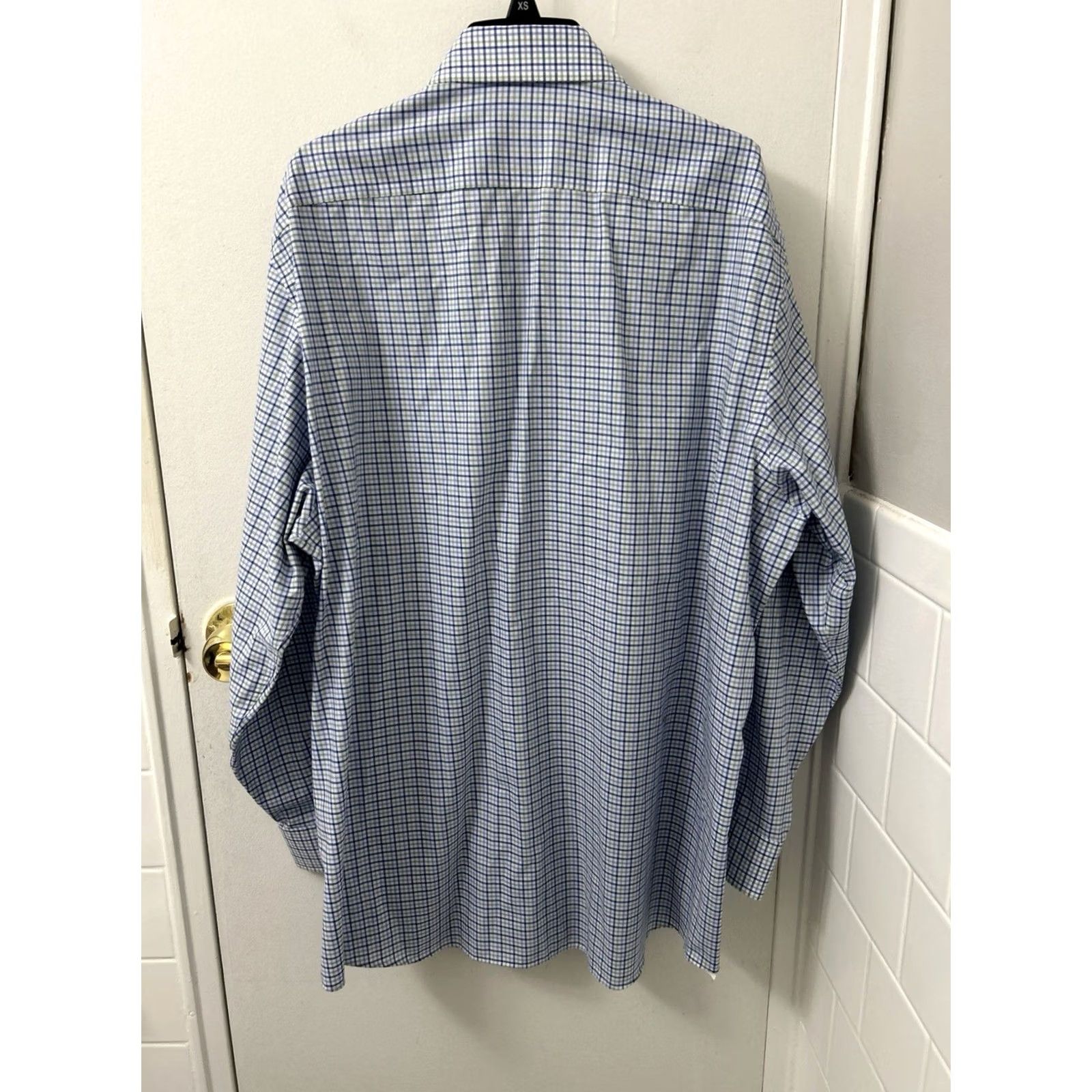 Vintage Michael Kors Shirt Mens 17 Blue Plaid Oxford Non Iron Button Down Long Sleeve Dress Shirt Size US XL / EU 56 / 4 - 7 Thumbnail