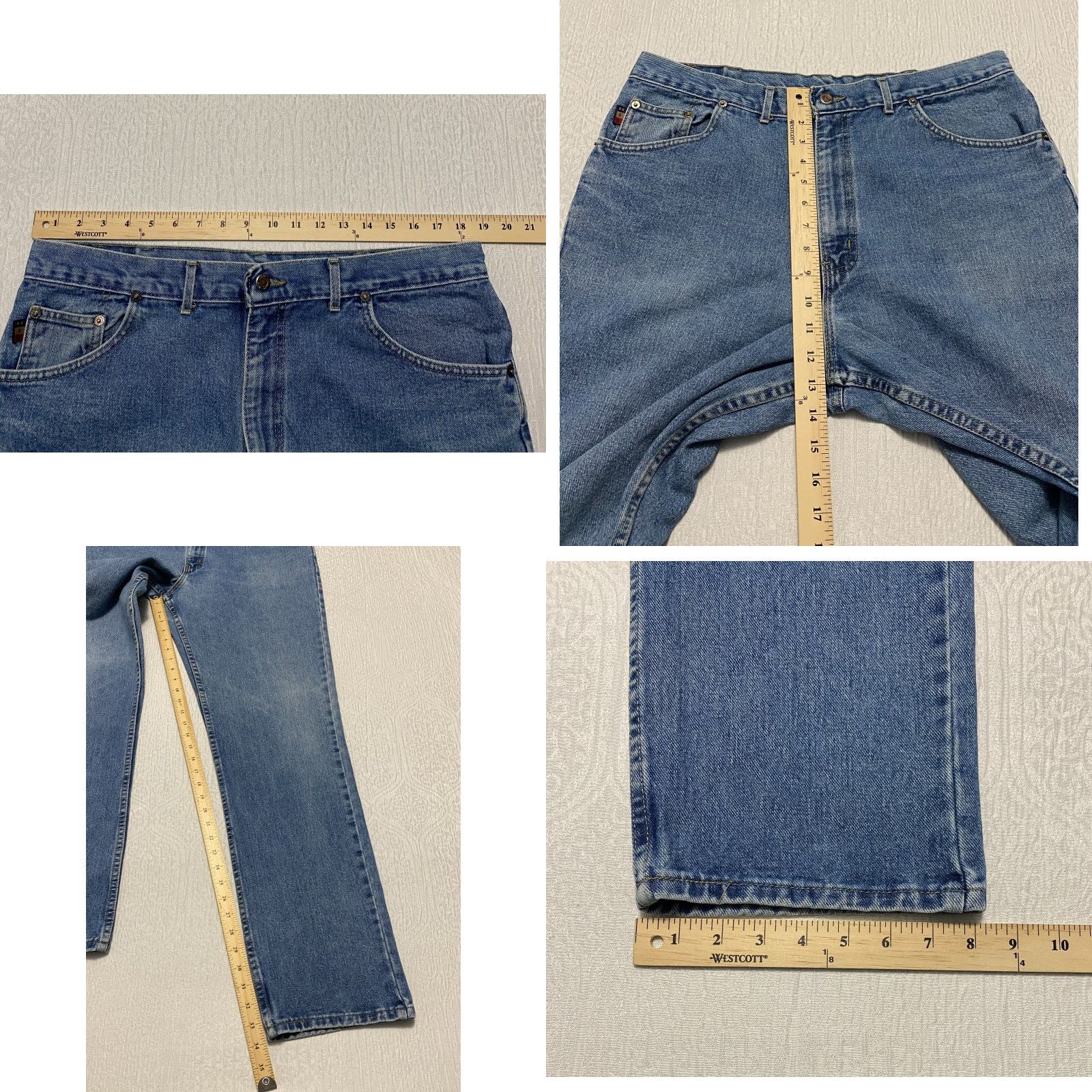 Vintage VINTAGE H.I.S Jeans Men’s 38×34 Blue Straight 5-Pocket Denim Cotton Logo 90s Mens Size US 38 / EU 54 - 8 Thumbnail
