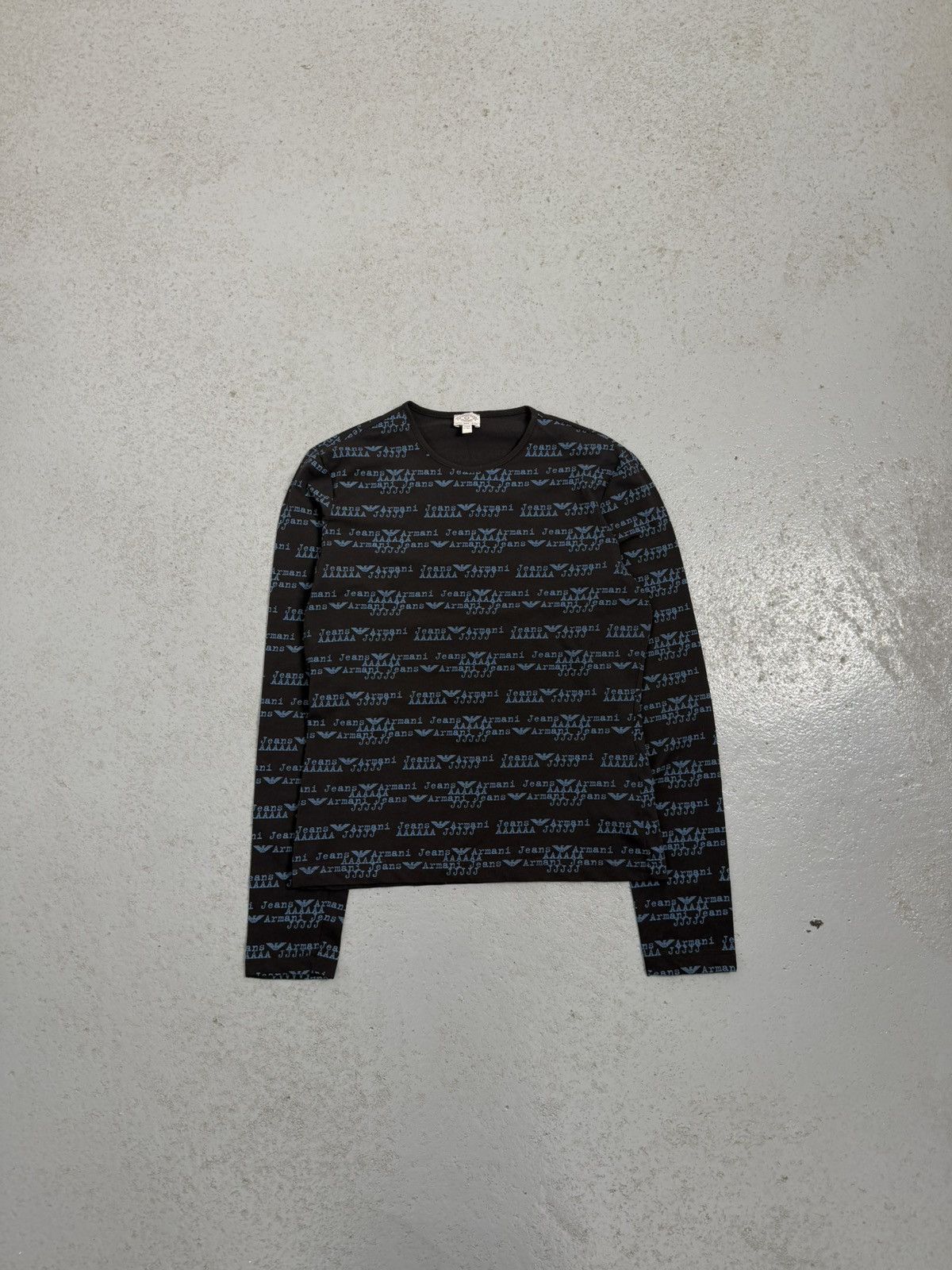 Armani Vintage 90s Armani Jeans Mesh Monogram Jjj Top Size L / US 10 / IT 46 - 1 Thumbnail