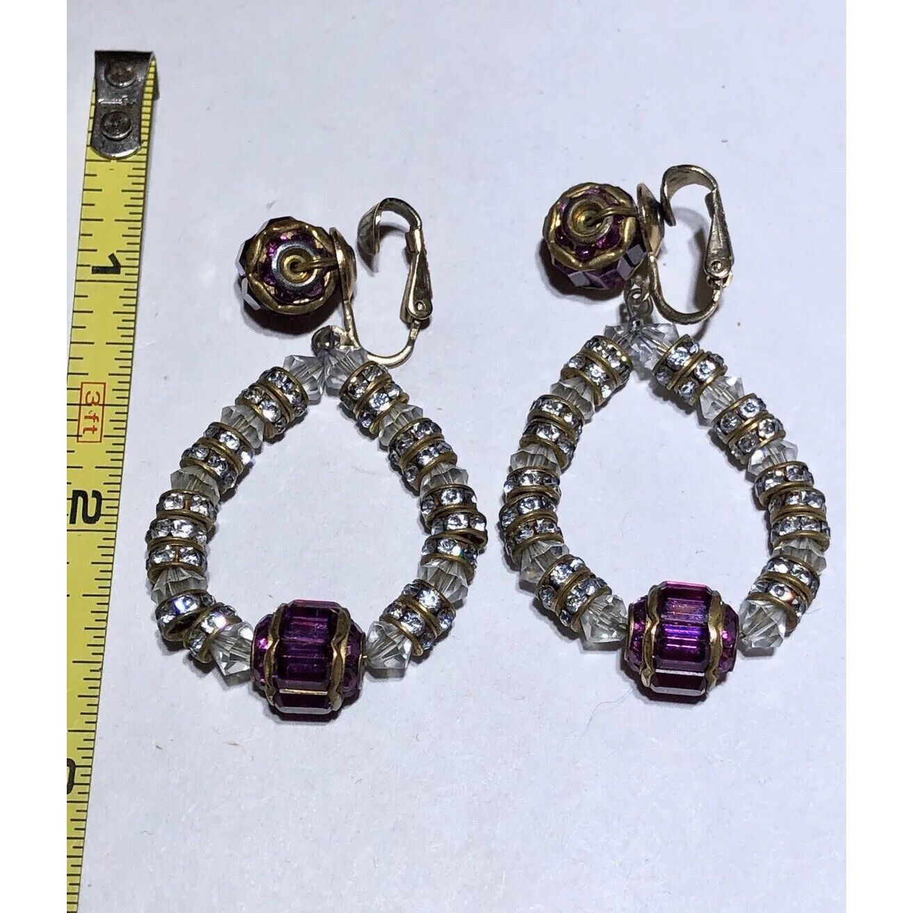 Vogue Vogue Jewelry rhinestone beaded wire wrapped vintage earring Size ONE SIZE - 6 Thumbnail