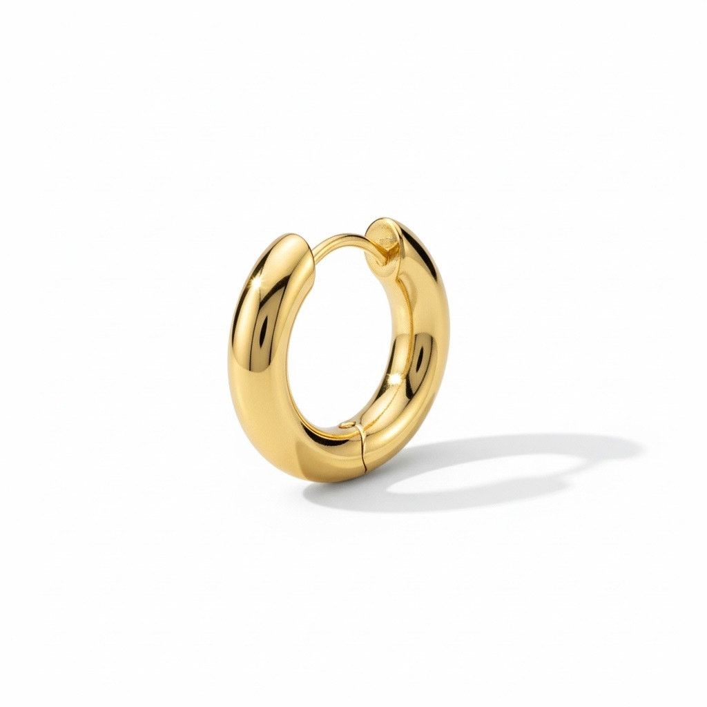 Other Uncommon James Gold Tone Chunky Hoop Earrings Minimalist Size ONE SIZE - 2 Thumbnail
