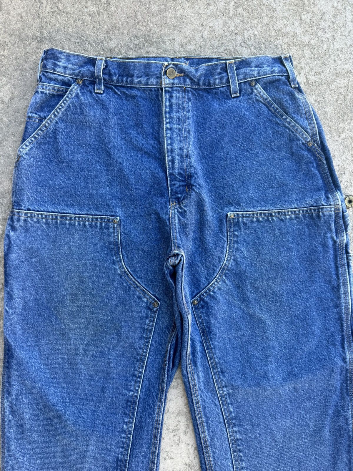 Carhartt × Vintage Carhartt B73 Double Knee Carpenter Pant Big Logo Size US 33 - 7 Thumbnail