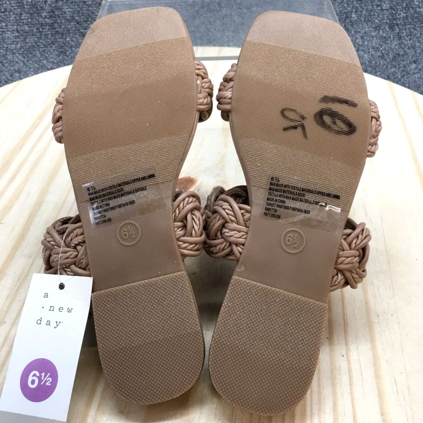 Vintage A New Day Sandal Womens 6.5 Brown Sarafina Braided Slip On Casual Leather NEW Size US 7 / IT 37 - 7 Thumbnail