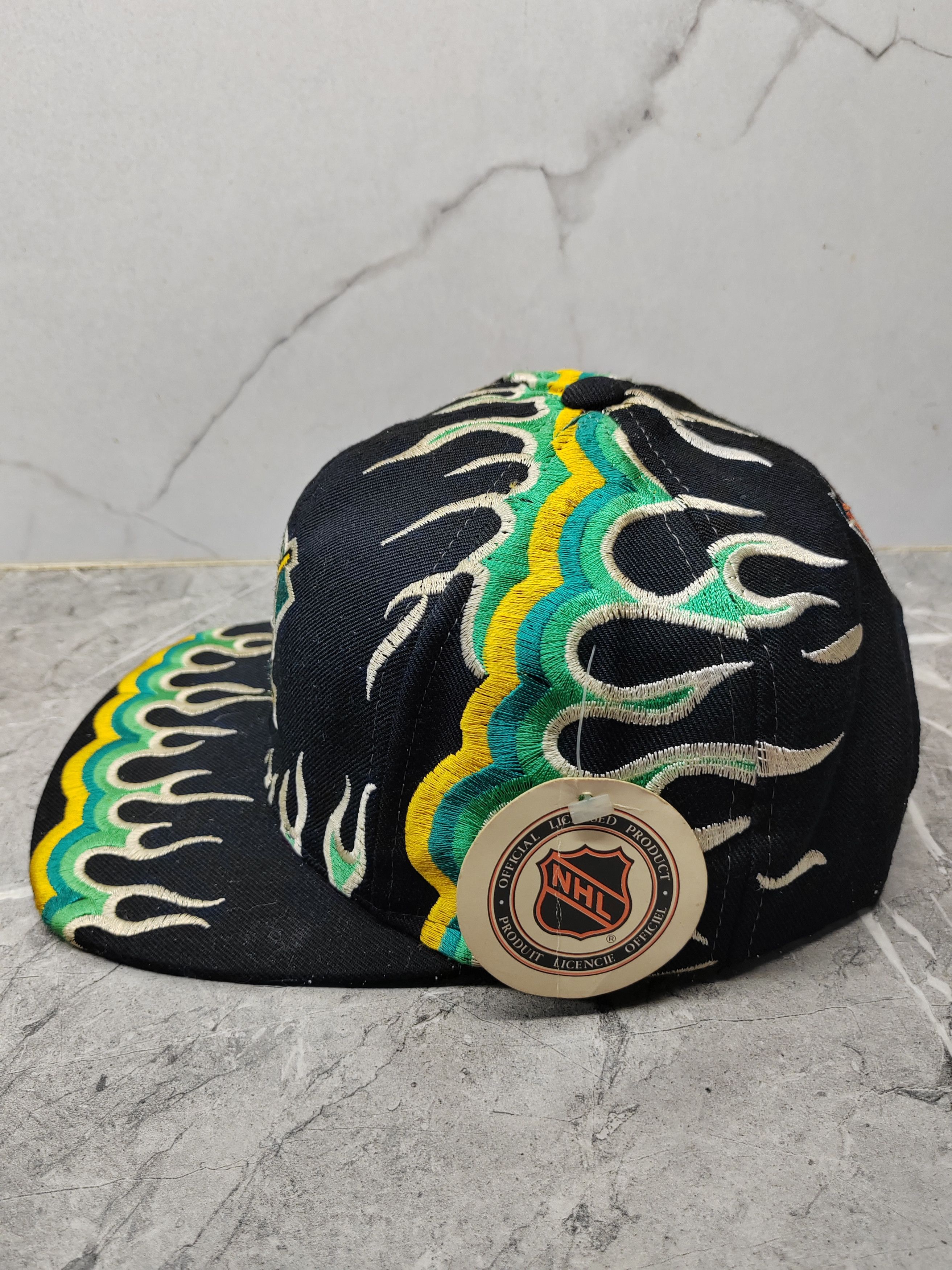 NHL Vintage Mighty Ducks NHL Flames Style Cap Hat Size ONE SIZE - 5 Thumbnail
