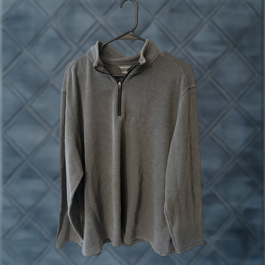 Eddie Bauer Eddie Bauer Men’s 1/4 Zip Cotton Sweater Gray XL Size US XL / EU 56 / 4 - 1 Thumbnail