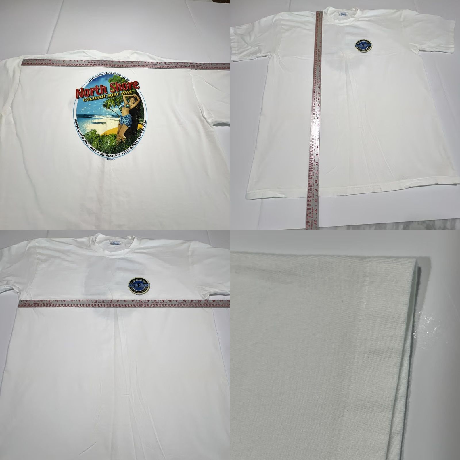 Vintage VINTAGE Crazy Shirts 2XL White Graphic Tee Hawaii North Shore Coconut Surf Wax Just Rub It On Short Sleeve Men Size US XXL / EU 58 / 5 - 8 Thumbnail