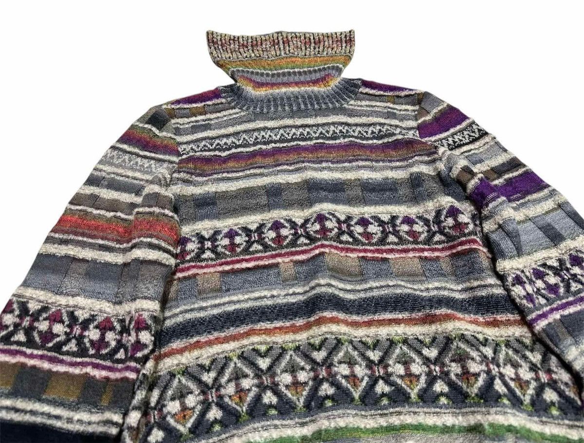Japanese Brand 🔥Rare Vintage M.&Kyoko Fair Isle Knit Sweater Turtleneck Size US S / EU 44-46 / 1 - 2 Thumbnail