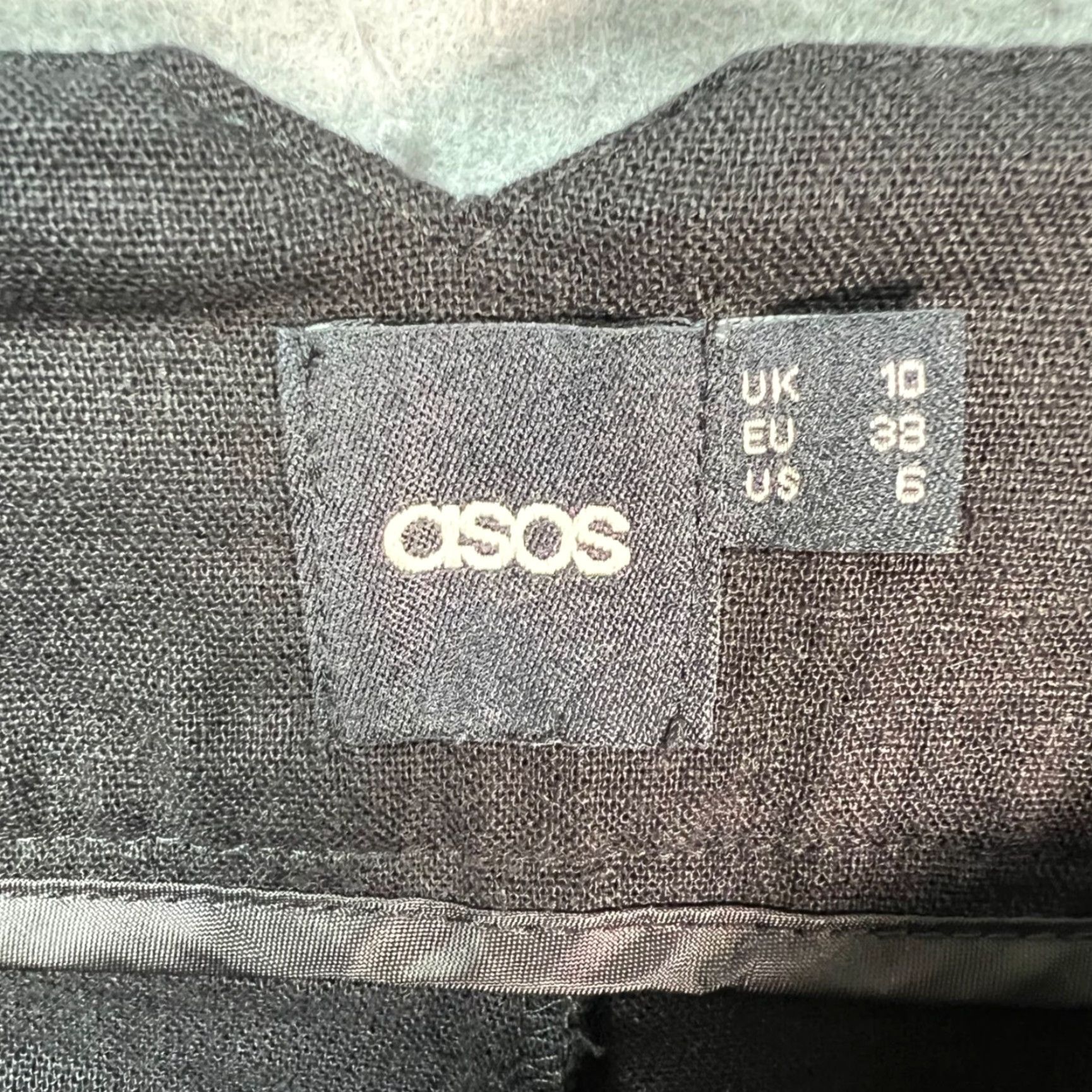 Asos ASOS Womens 6 Black High-Waisted Linen-Blend Tapered Leg Pants Shirt? Wait Size 28" / US 6 / IT 42 - 3 Thumbnail