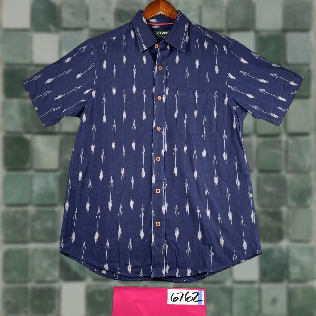 Orvis Orvis Arrow Print Casual Outdoor Shirt M Navy Short Sleeve Button Up Pocket Size US M / EU 48-50 / 2 - 1 Thumbnail
