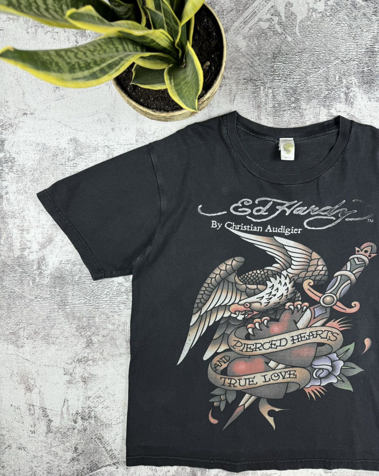 Ed Hardy Ed Hardy Christian Audigier Faded Dragon Japanese T Shirt Size US XL / EU 56 / 4 - 14 Thumbnail