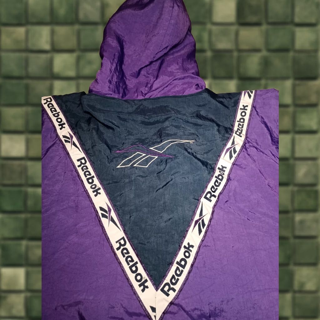Reebok VINTAGE Reebok Coat Jacket 90s Puffer Full Zip 2XL Big Logo Purple Black Mens Size US XXL / EU 58 / 5 - 1 Thumbnail