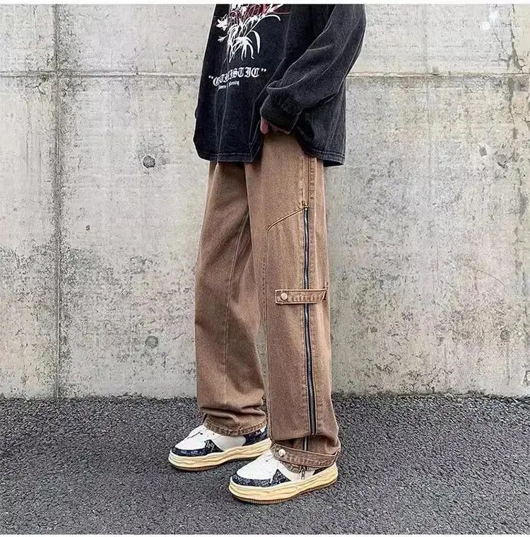 Japanese Brand Straight Split Side Zipper Jeans Size US 32 / EU 48 - 1 Thumbnail