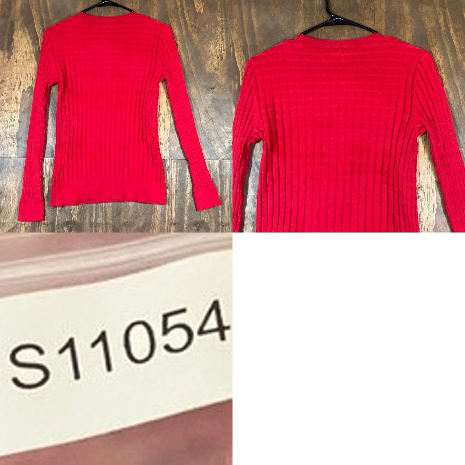 Ann Taylor VINTAGE Ann Taylor Factory Womens Sweater Red Textured Long Sleeve Knit Stretch M Size M / US 6-8 / IT 42-44 - 8 Thumbnail