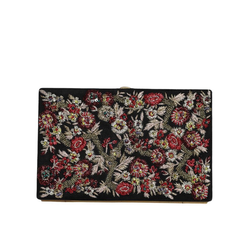Dolce & Gabbana Dolce & Gabbana Multicolor Floral Gold Frame Clutch Evening Size ONE SIZE - 1 Thumbnail