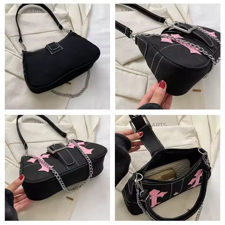 Other Y2K Embroidered Shoulder Bag – Lock Detail Casual Crossbody Size ONE SIZE - 3 Thumbnail
