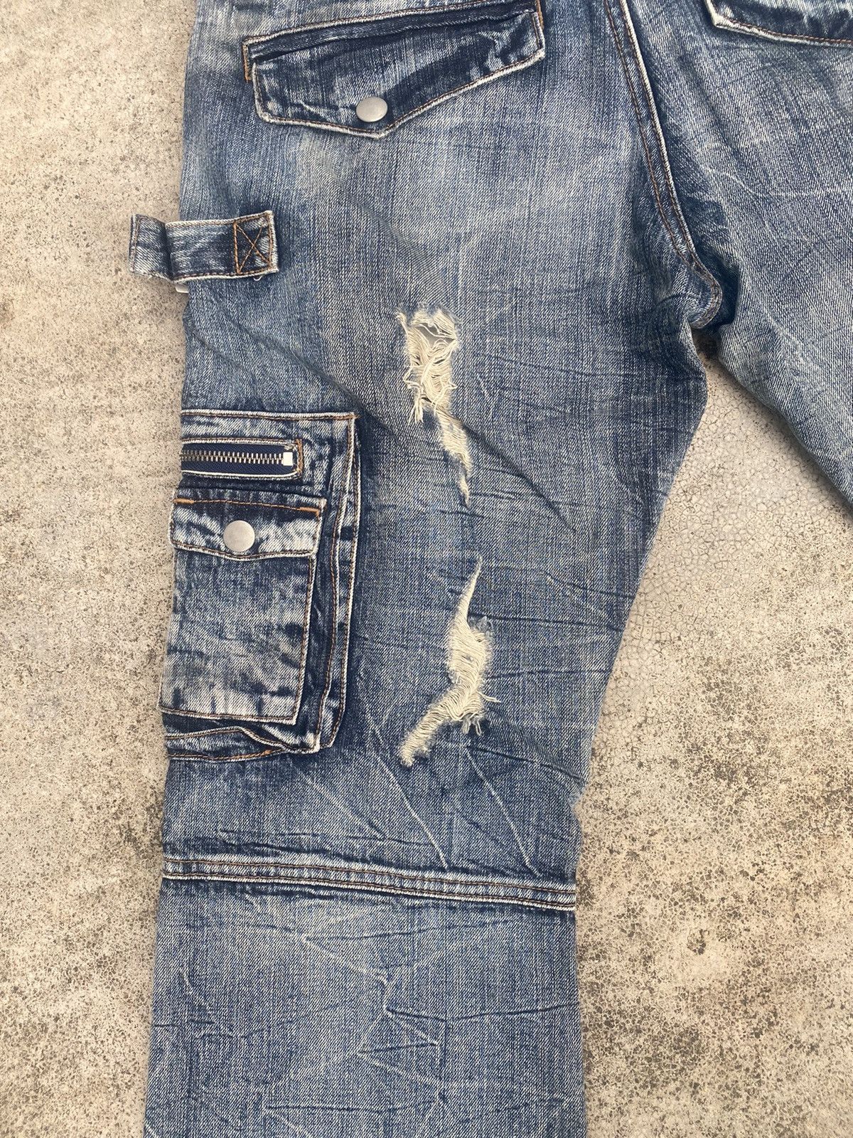 If Six Was Nine × Japanese Brand Flare Jeans Semantic Design Cargo Multipocket Bootcut Size US 33 - 19 Thumbnail