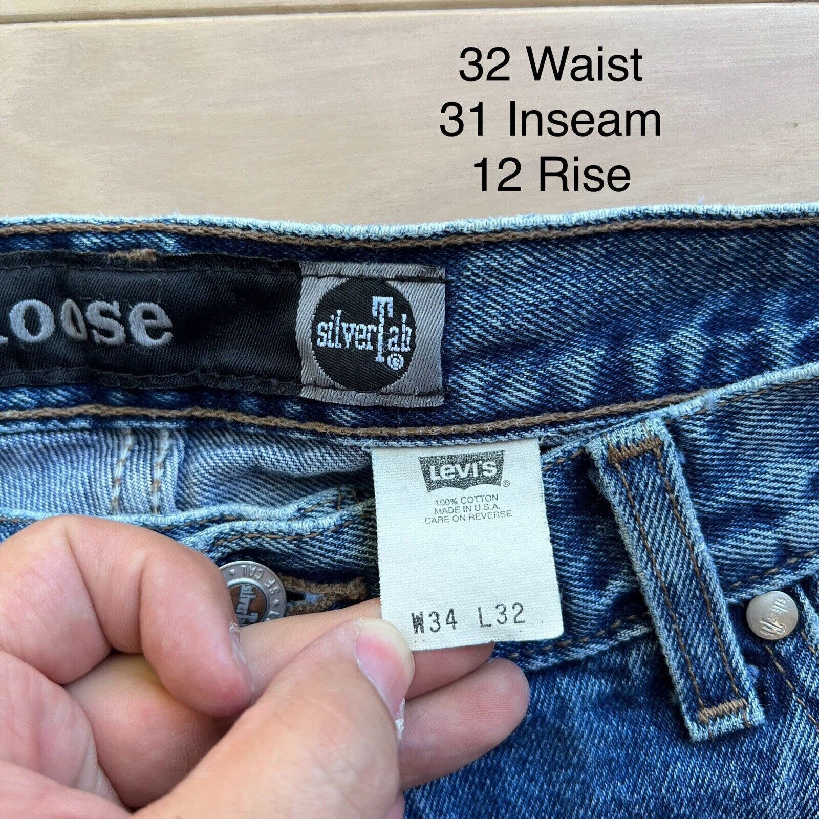 Levi's × Vintage Vintage Levis Silver Tab Jeans 32 Blue 90s Baggy Denim Size US 32 / EU 48 - 5 Thumbnail