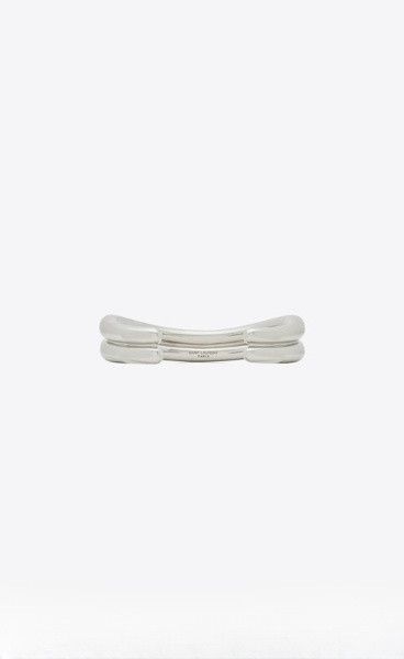 Saint Laurent Paris oc11z1225 Size: L / Wavy Cuff in Metal Bracelet in Silver Size ONE SIZE - 3 Thumbnail