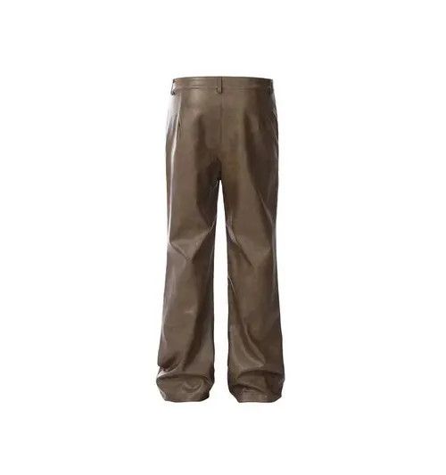 Japanese Brand Ishida x Fuji Outdoor retro fashion washed pu leather pants Size US 29 - 5 Thumbnail