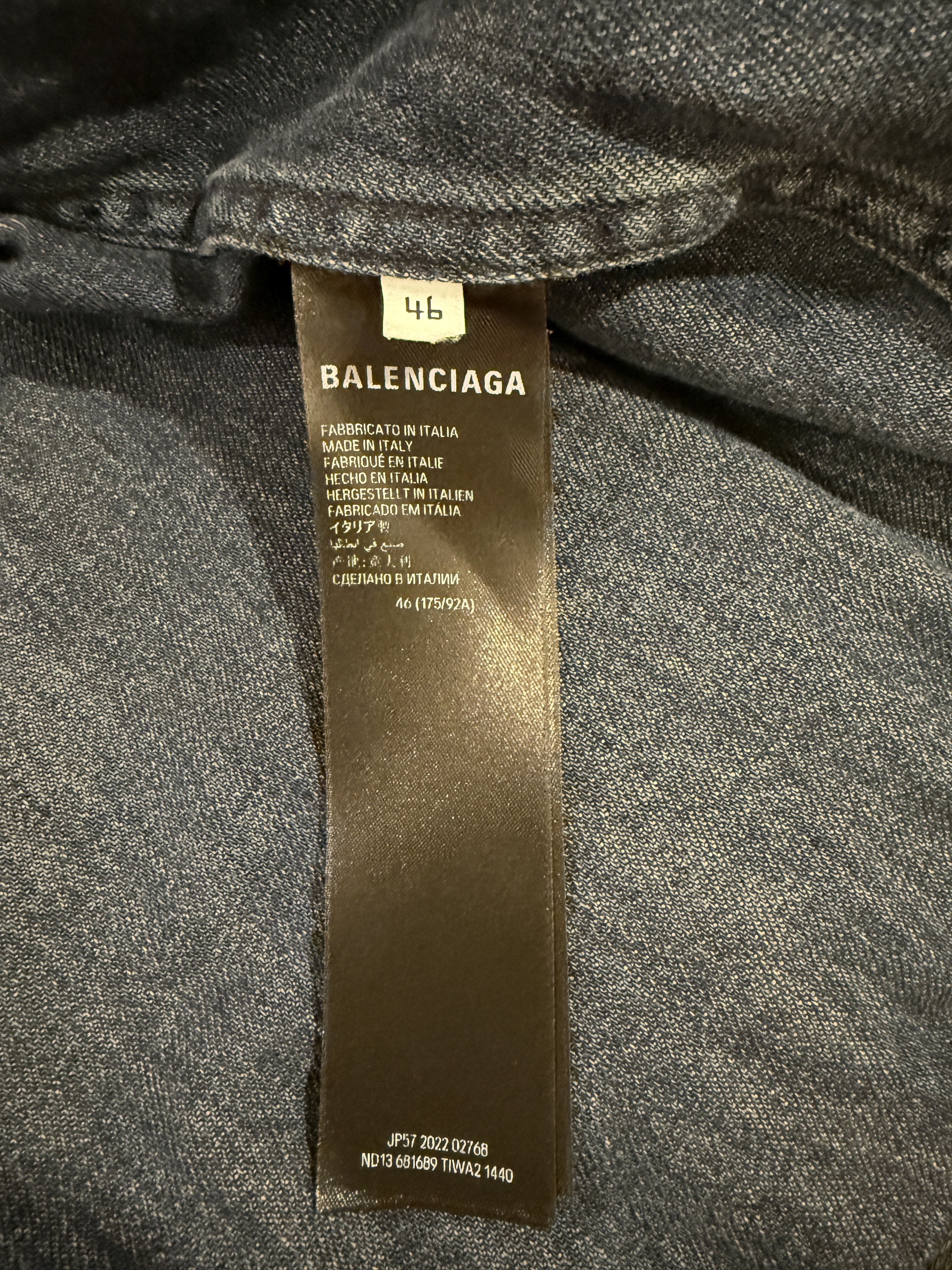 Balenciaga Balenciaga Oversized Padded Denim Jacket Size US XL / EU 56 / 4 - 5 Thumbnail