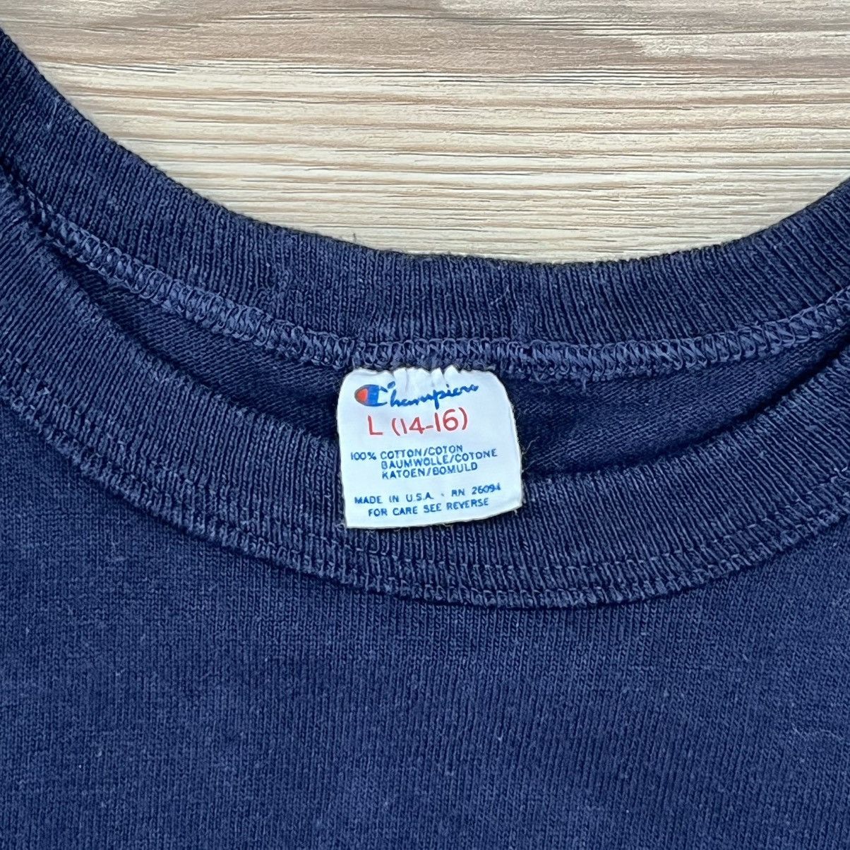 Champion Vintage Champion Script Logo Large Navy Blue Girls T Shirt Size L / US 10 / IT 46 - 2 Thumbnail