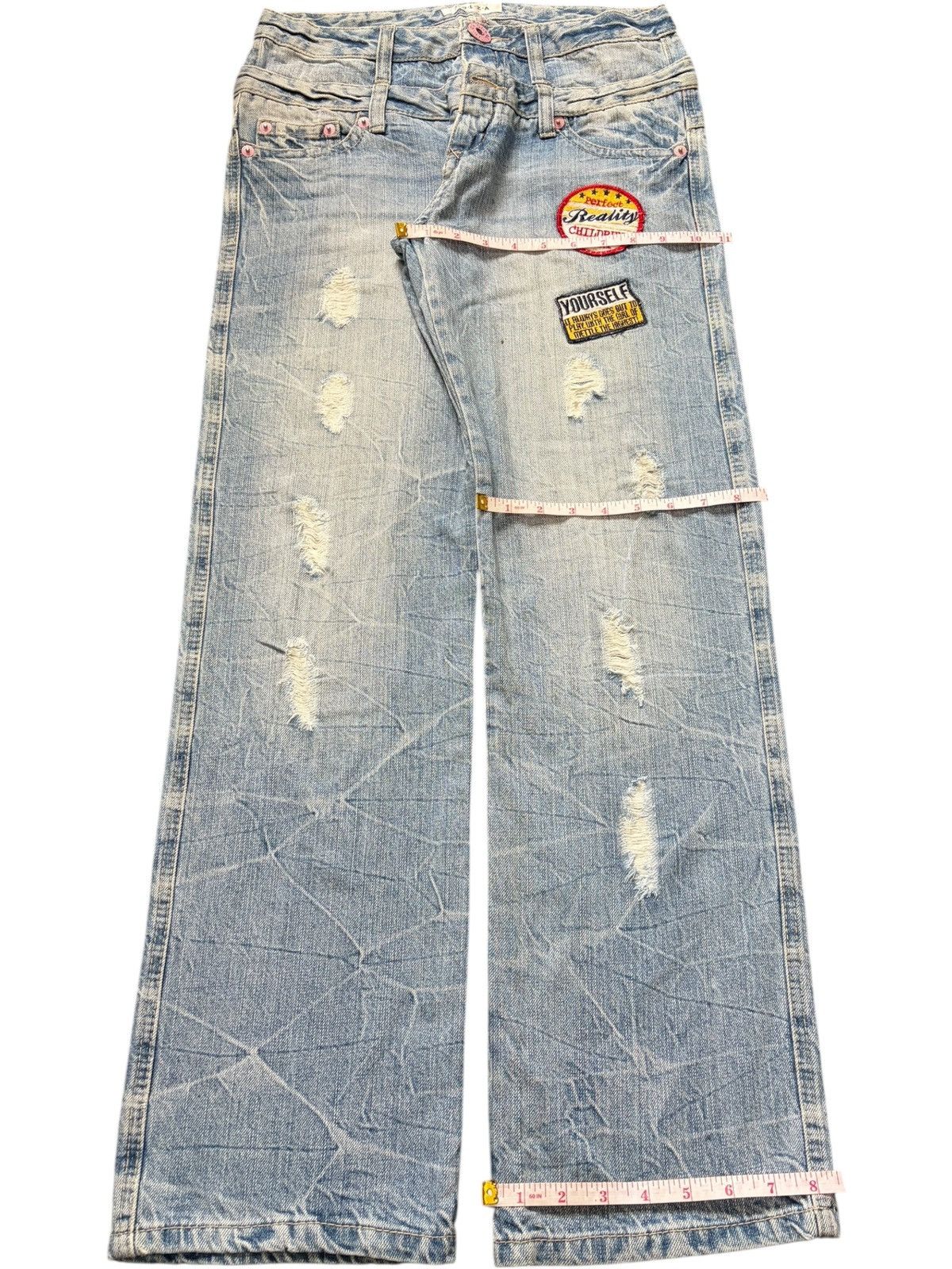 Dsquared2 Vintage Japanese Brand Double Waist Distress Loose Jeans Size 30" / US 8 / IT 44 - 8 Thumbnail